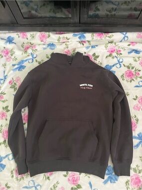 White Fox Boutique Black Crewneck Hoodie with Small White Logo